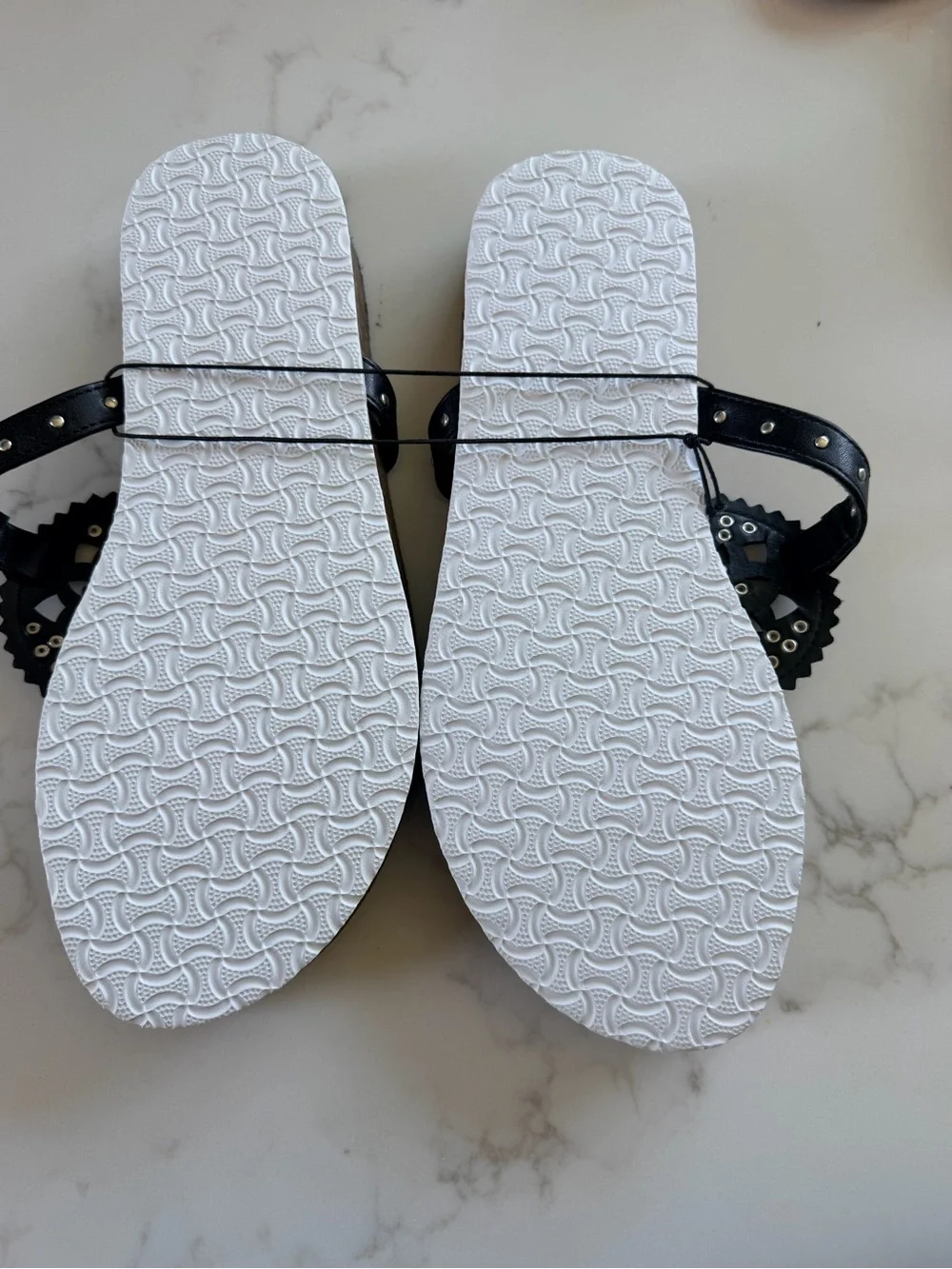 torrid Black Studded Medallion Thong Sandals size 11 Aproximately .